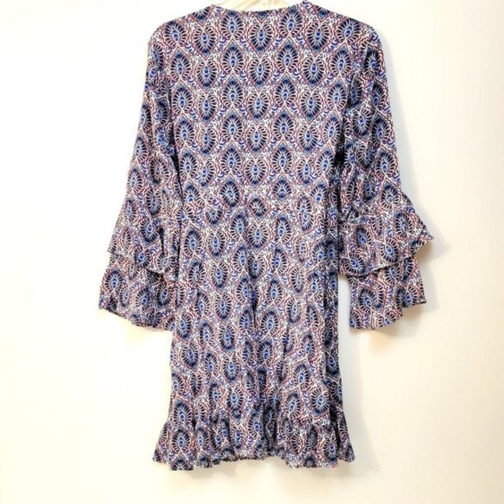 Scoop Ruffled Mini Wrap Dress Size Large - Picture 7 of 8